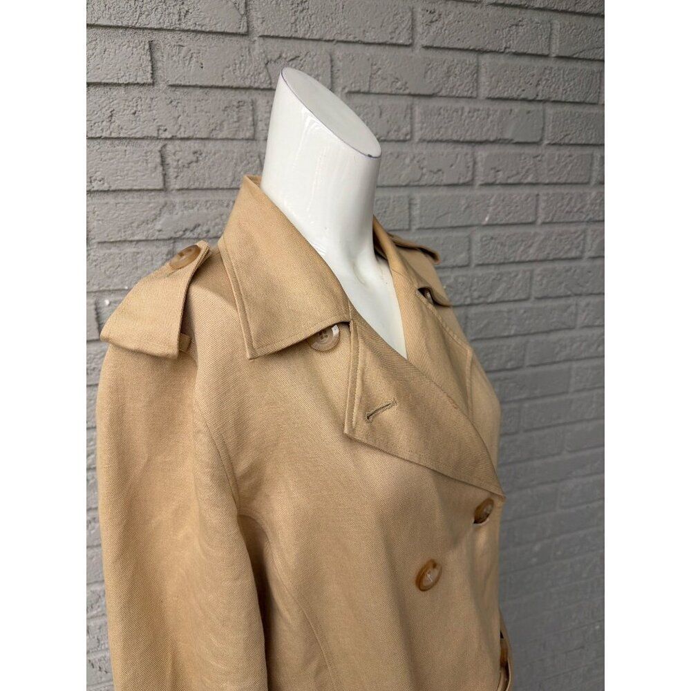 Jones New York Women’s Tan Double Breasted Trench Coat Size M - Picture 8 of 11